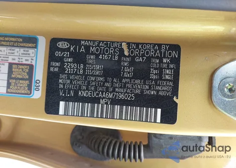 2021 Kia Seltos S z USA, uszkodzony, nr VIN KNDEUCAA6M7196025